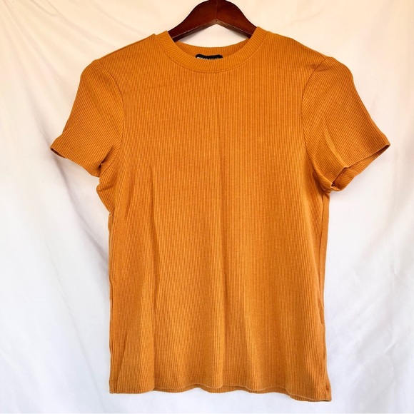 PRANA | WOMENS FOUNDATION RIB TEE IN GOLDEN YELLOW LARGE SHORT SLEEVE CREWNECK - Picture 4 of 7